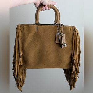 Coach Suede Rogue 30 With Fringe In Oak